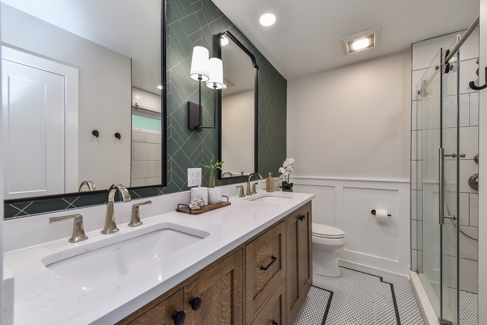 27W355 Mack Road Wheaton, IL 60189 - Photo 15 of 22 a bathroom with a double vanity sink mirror and toilet