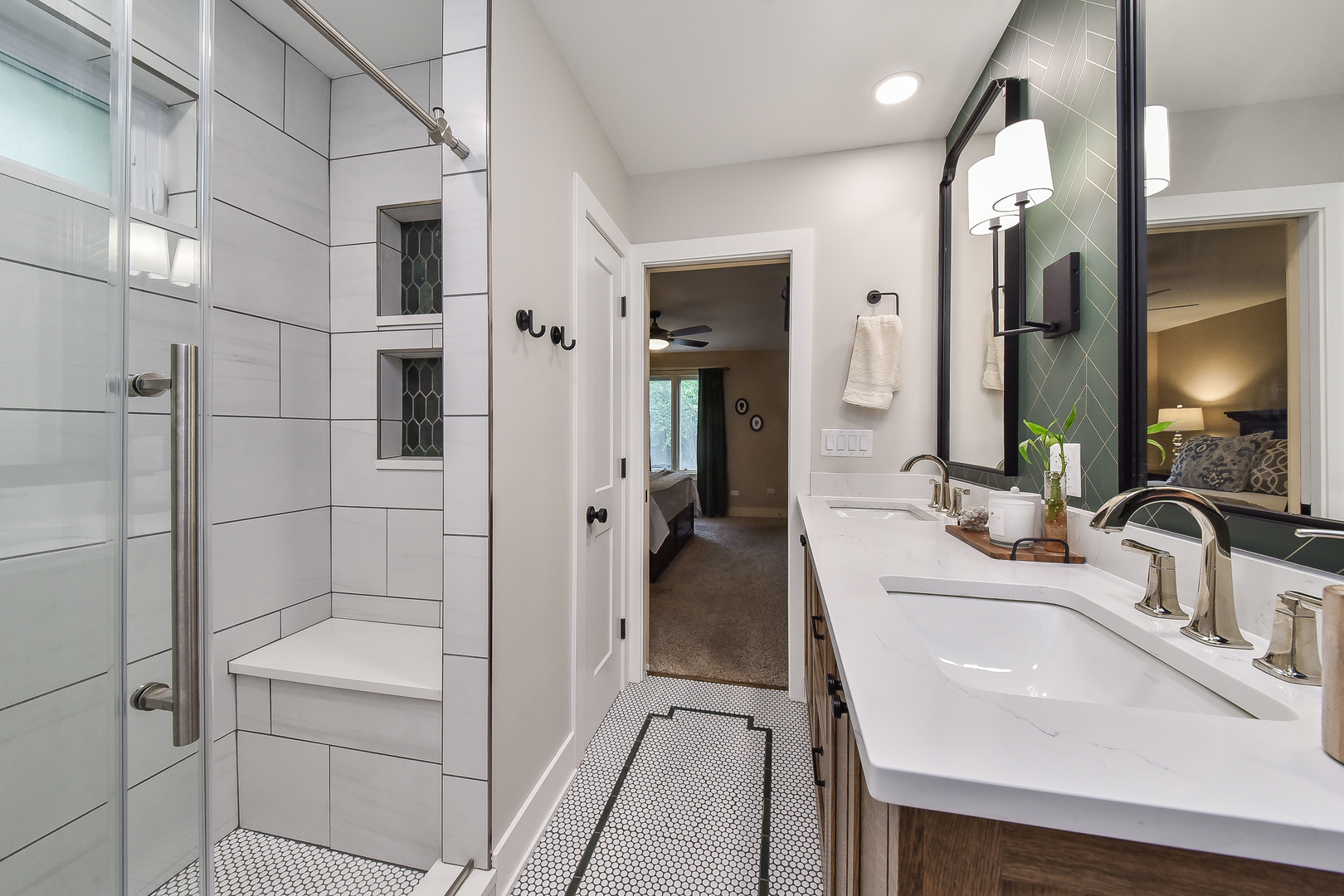 27W355 Mack Road Wheaton, IL 60189 - Photo 16 of 22 a en suite bathroom with a sink double vanity and a mirror