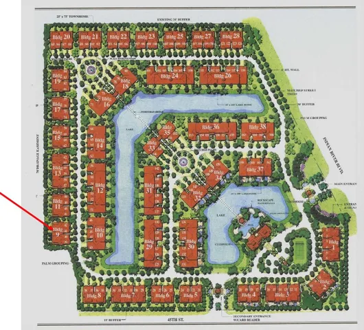 a view of a patio with table and chairs potted plants and palm tree