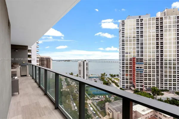 a view of balcony with city view