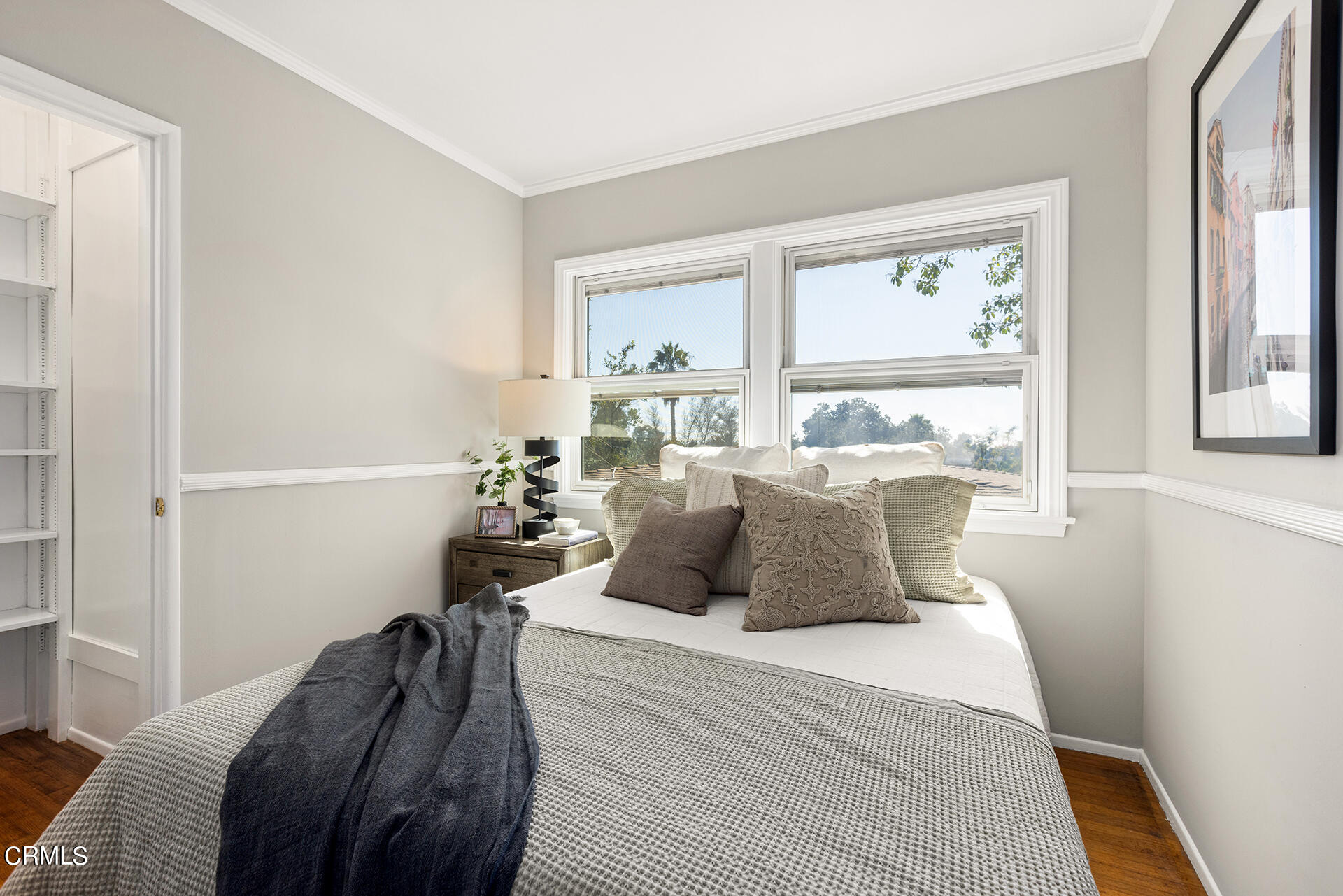 306 Cherry Drive Pasadena, CA 91105 - Photo 13 of 23 a bedroom with a bed and wooden floor