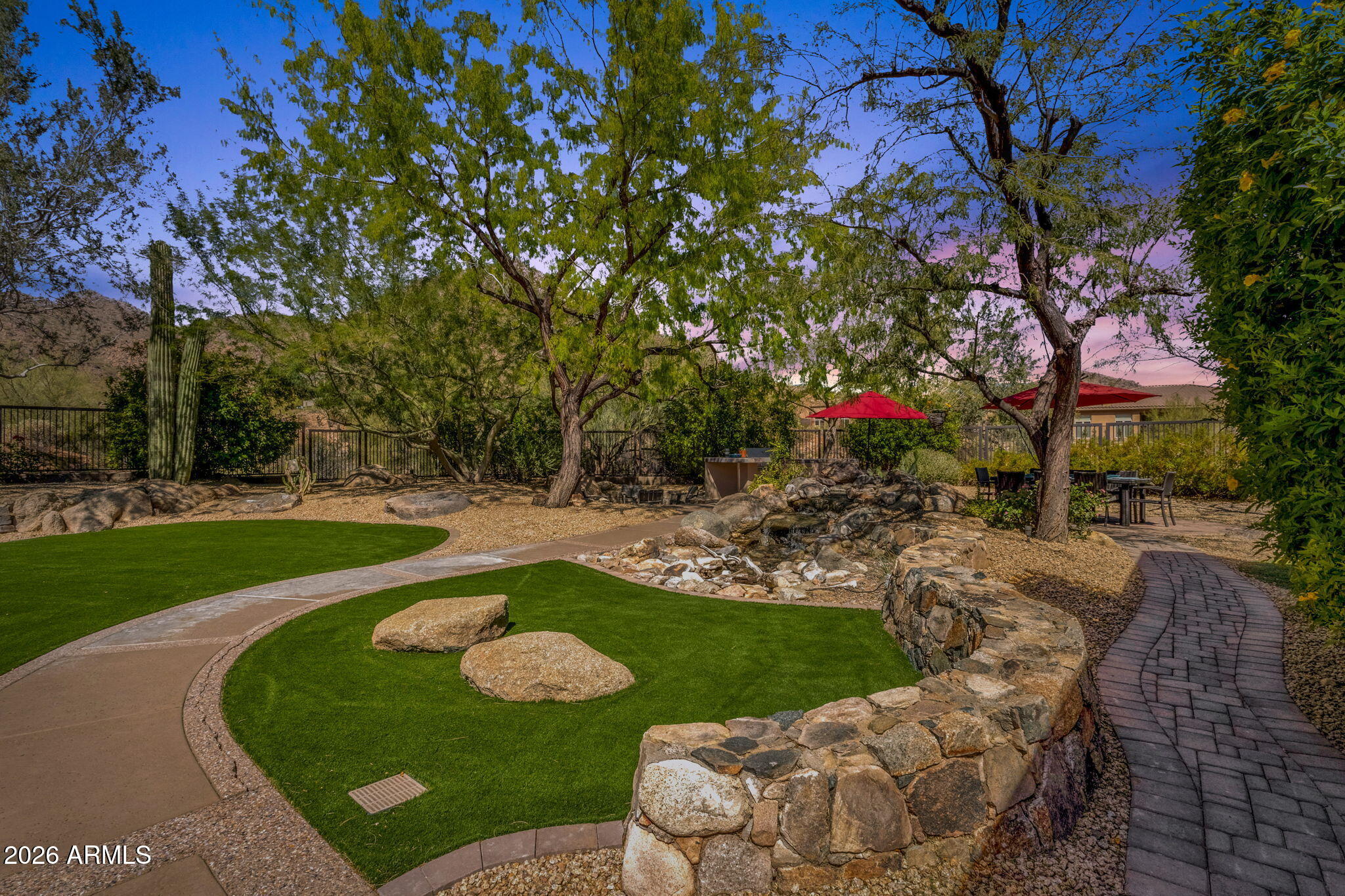 14402 East Wethersfield Road Scottsdale, AZ 85259 - Photo 50 of 57 Twilight w/downlit Trees
