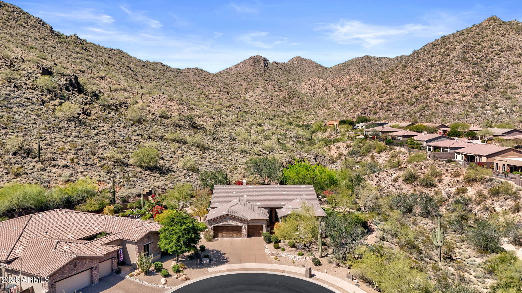 14402 East Wethersfield Road Scottsdale, AZ 85259 - Photo 53 of 57 an aerial view of a house with a mountain
