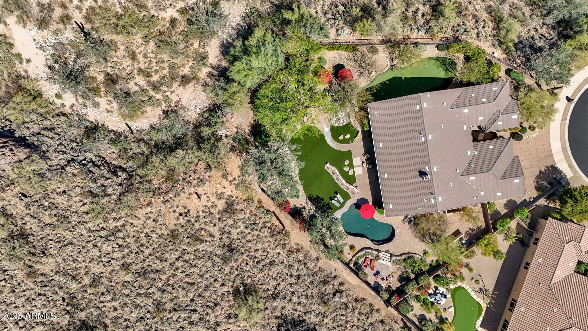 14402 East Wethersfield Road Scottsdale, AZ 85259 - Photo 55 of 57 an aerial view of residential house with an outdoor space