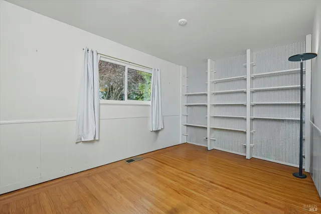 a view of a room with empty racks