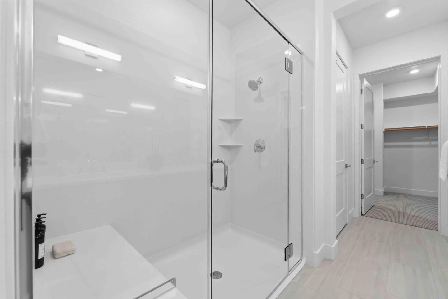 3465 Inspiration Way, Unit 201 Fremont, CA 94538 - Photo 17 of 39 a bathroom with a shower and a glass door