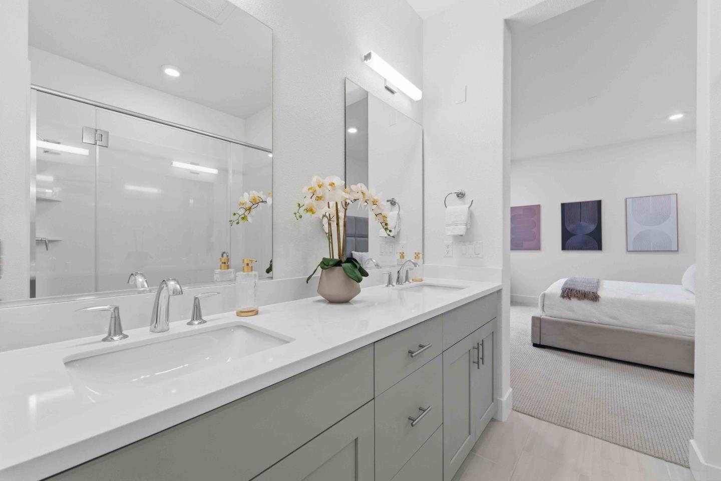 3465 Inspiration Way, Unit 201 Fremont, CA 94538 - Photo 18 of 39 a bathroom with a sink double vanity and a mirror