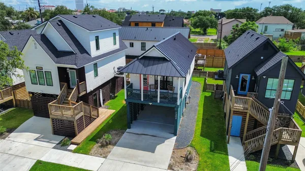 an outdoor space with seating space