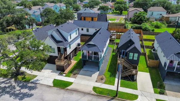 an aerial view of multiple house