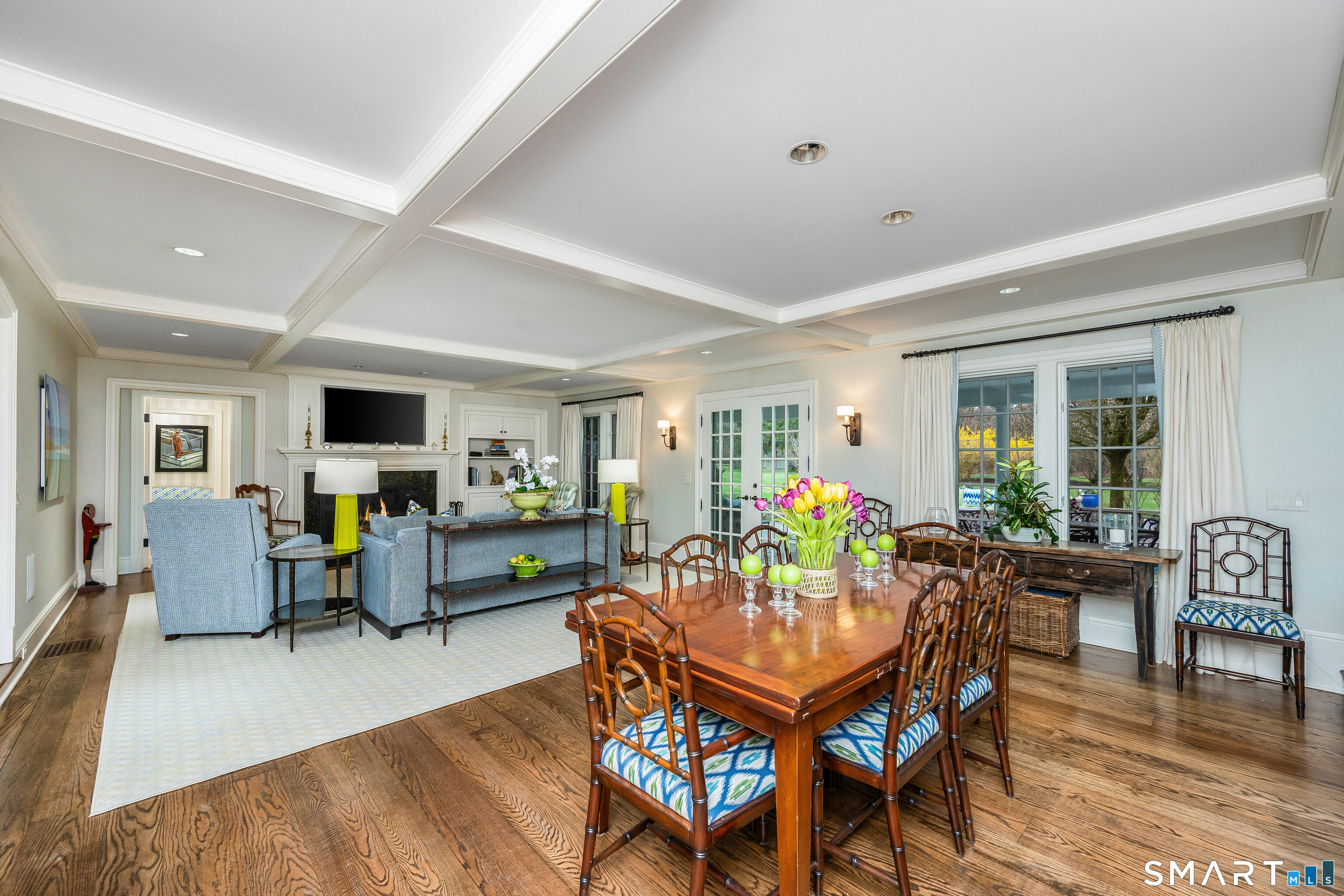 246 Brookside Road Darien, CT 06820 - Photo 14 of 40 a living room with furniture and a wooden floor