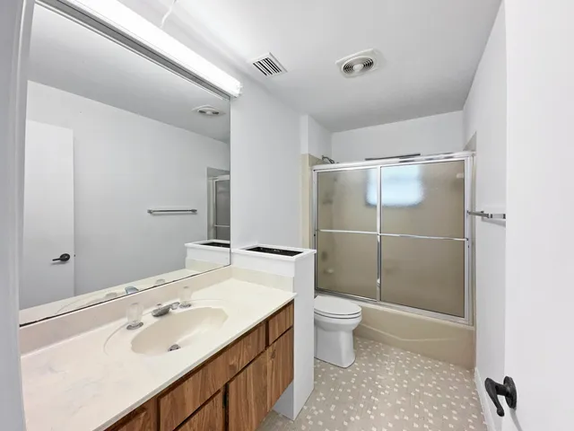 an outdoor space with balcony