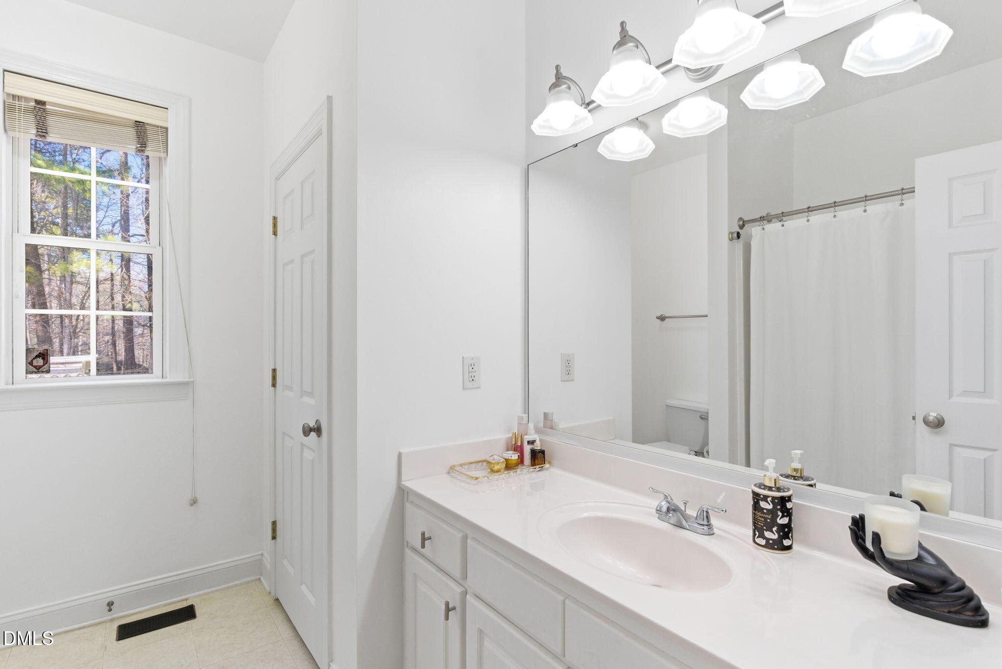7605 Double E Court Raleigh, NC 27613 - Photo 29 of 49 a bathroom with a sink vanity and a mirror
