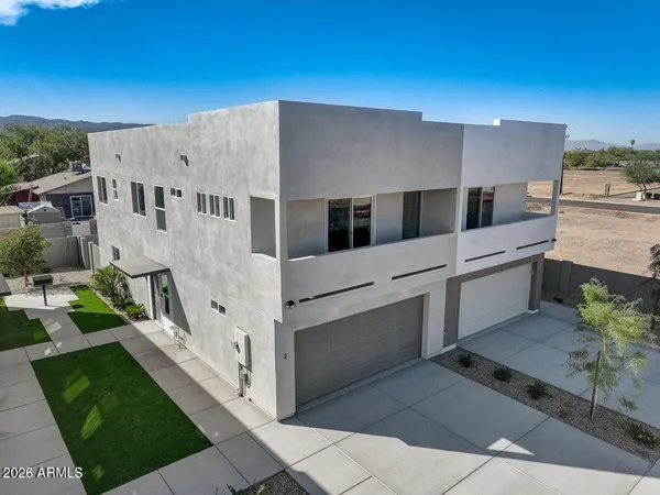 an aerial view of a house