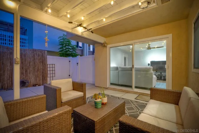 a view of an outdoor space with seating area