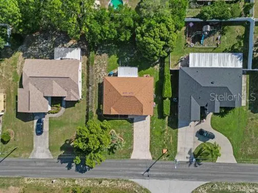an aerial view of a house
