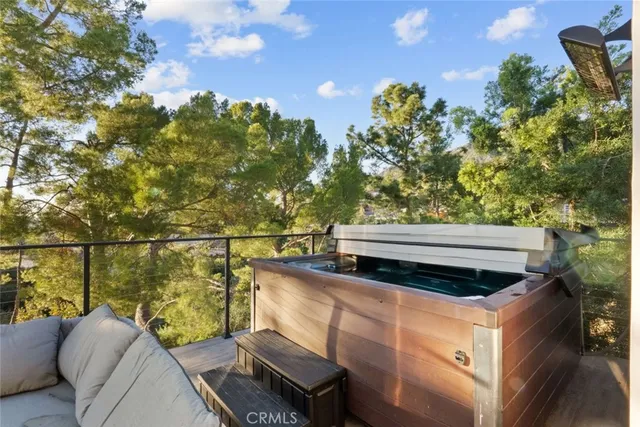 an outdoor view with patio