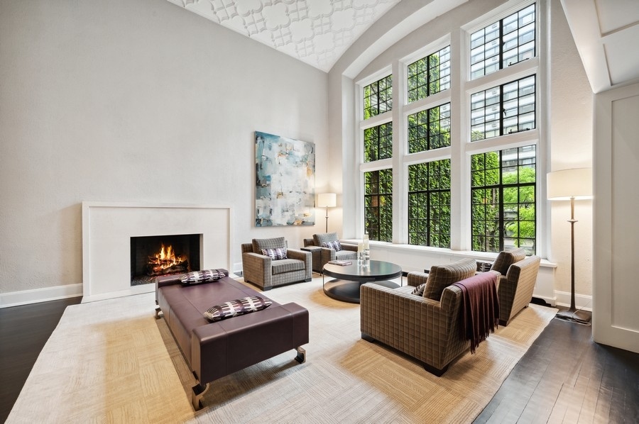 20 East Cedar Street, Unit 4D Chicago, IL 60611 - Photo 4 of 29 a living room with furniture and a fireplace