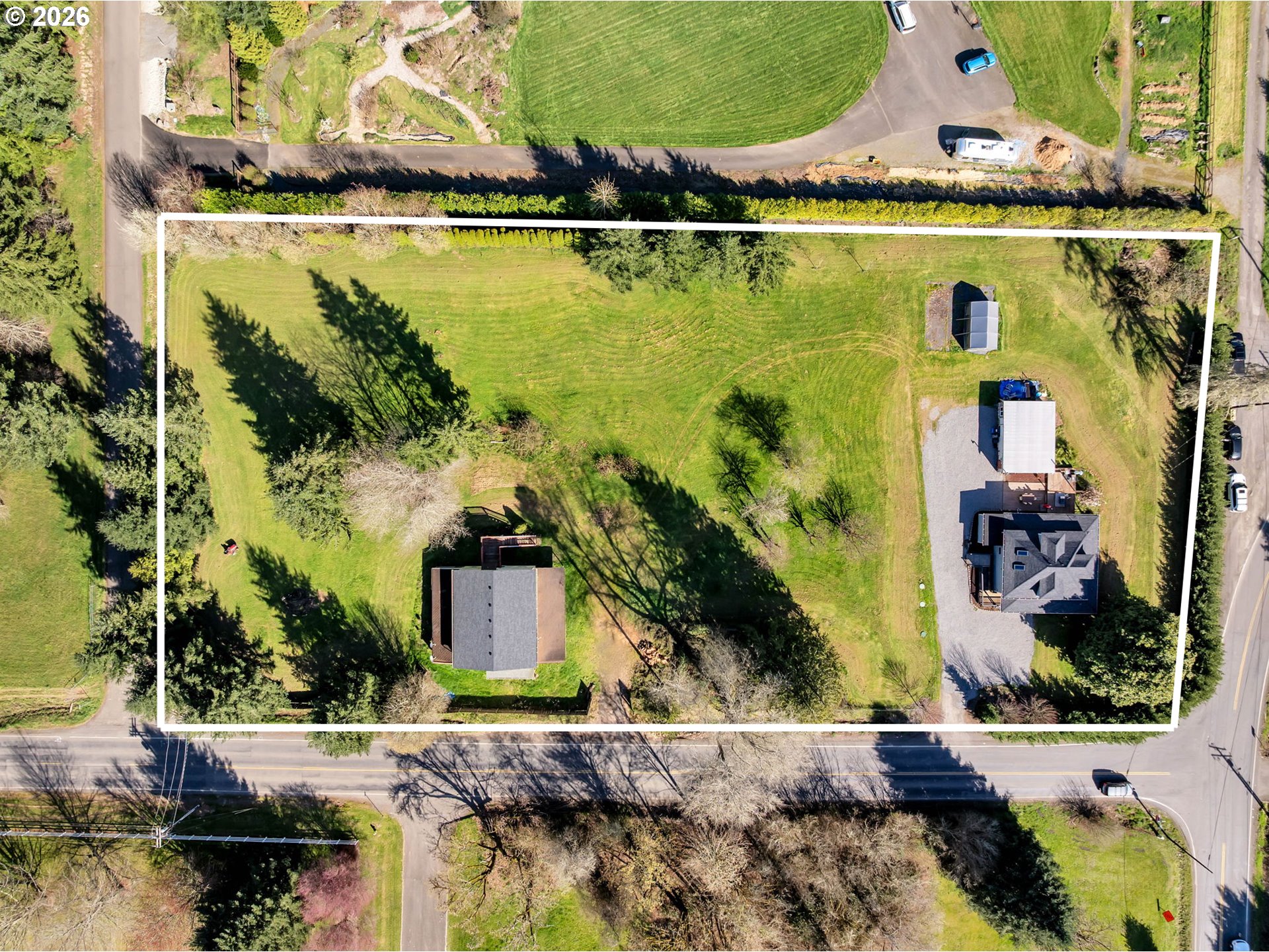 19905 Northeast 176th Avenue Battle Ground, WA 98604 - Photo 38 of 38 an aerial view of a house with a ocean view