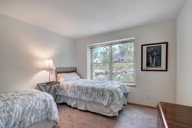 a bedroom with bed and a window