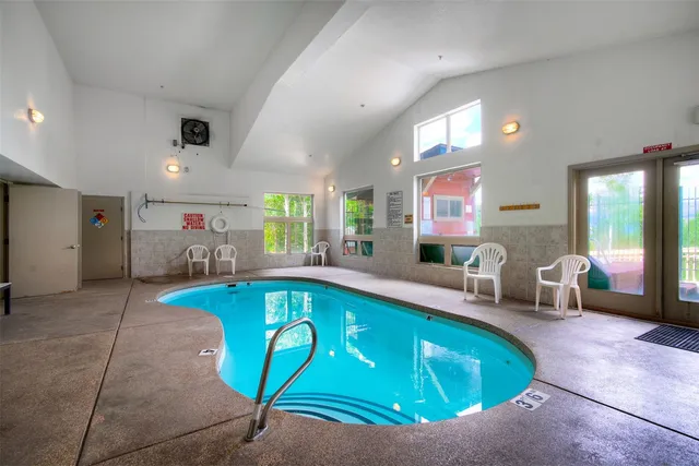 a view of a balcony with a swing