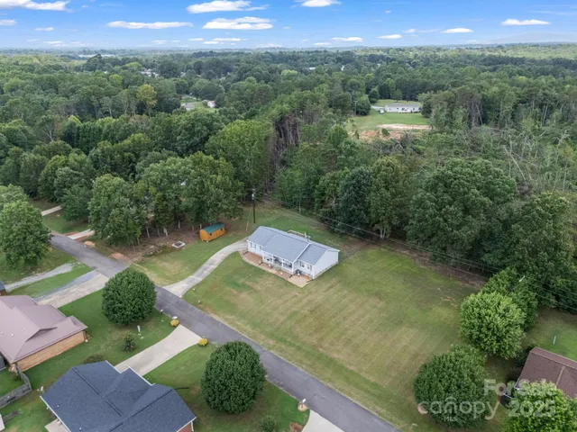 a view of a garden with a lake