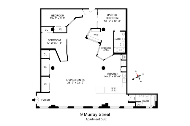 $2,995,000 | 9 Murray Street, Unit 5SE | TriBeCa