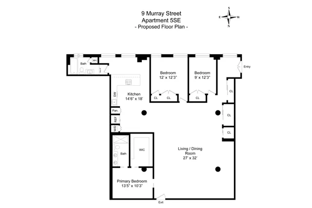 $2,995,000 | 9 Murray Street, Unit 5SE | TriBeCa