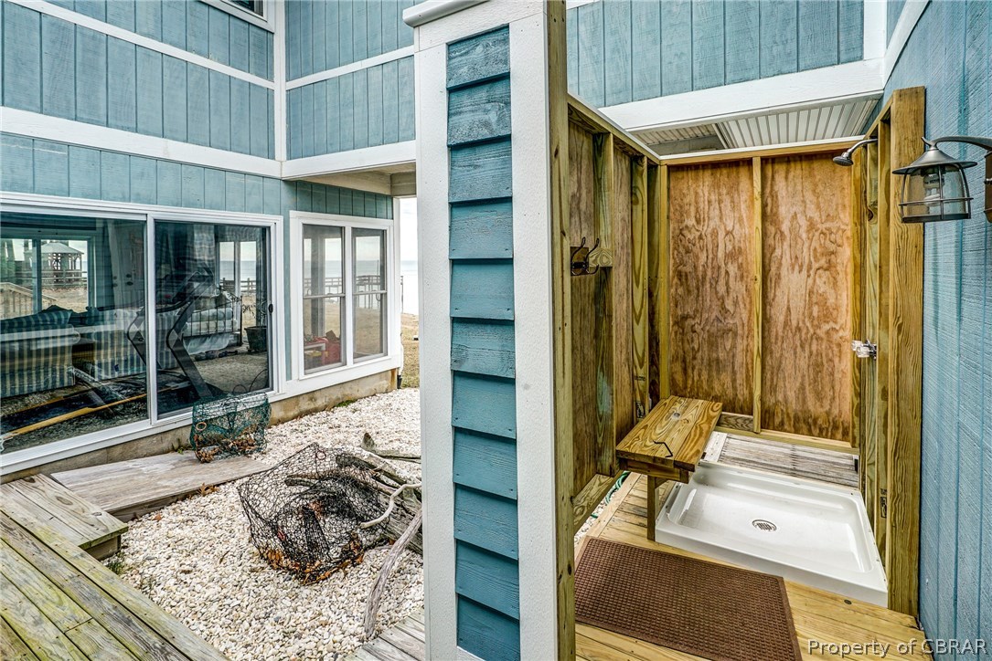 256 Fleet Road Heathsville, VA 22473 - Photo 36 of 46 Outdoor shower and view to "Twilight" room