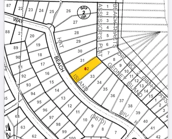 a view of a yard with plants and trees