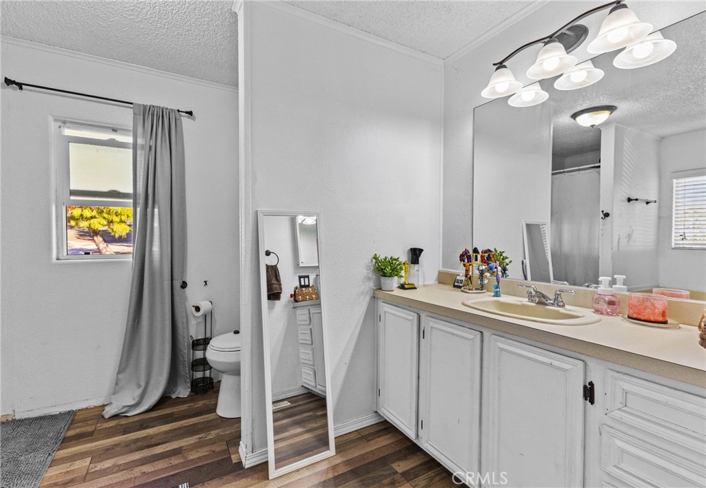 33945 Red Mountain Road Hemet, CA 92544 - Photo 23 of 30 a bathroom with a sink a mirror and vanity