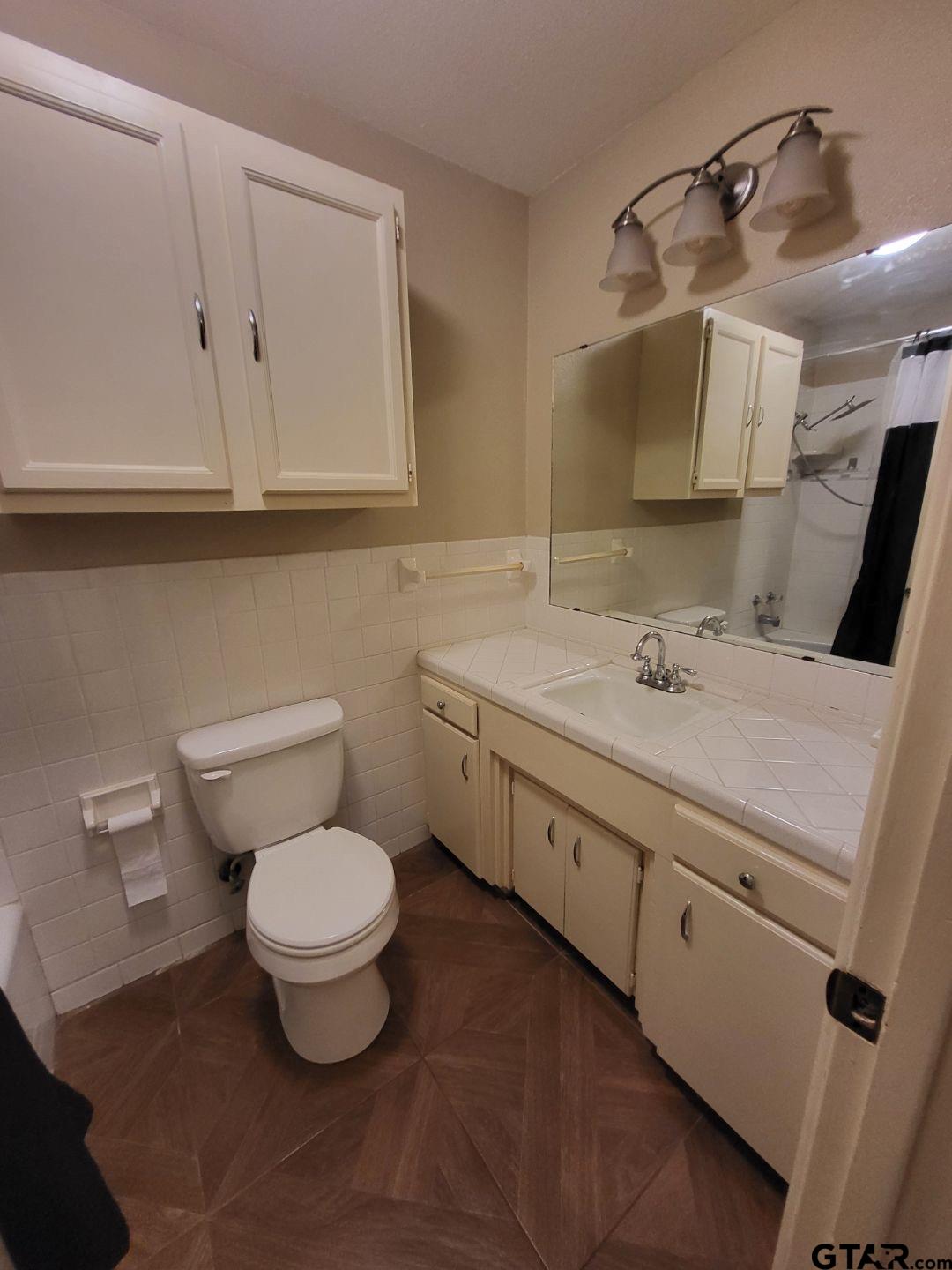 600 Cypress Street Pittsburg, TX 75686 - Photo 18 of 31 a bathroom with a sink toilet and mirror