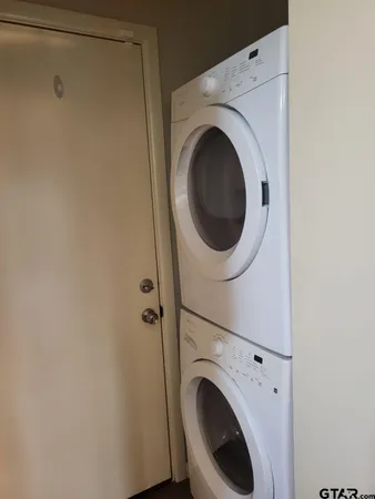 a close up view of a washer and dryer in a room