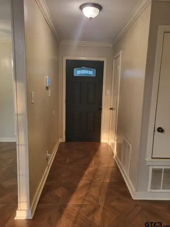 a view of hallway with stairs