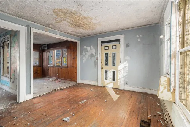 wooden floor and windows in an empty room