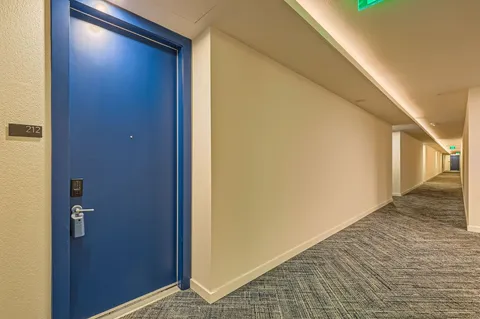 a view of hallway with stairs