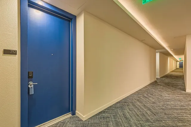 a view of hallway with stairs