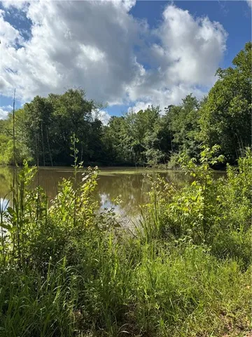 a view of a lake with a mountain