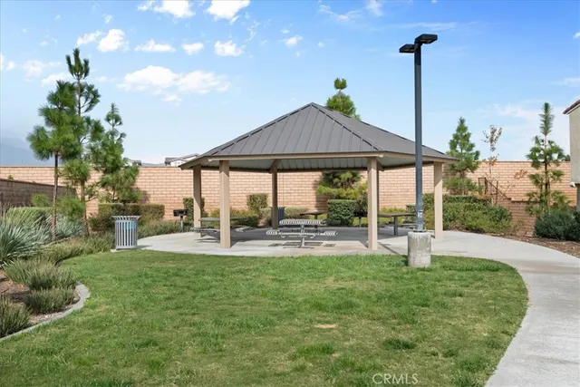 a view of a park with slide