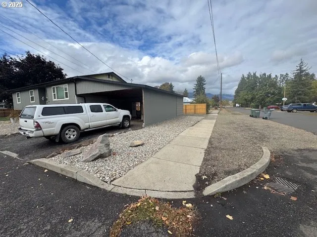 a view of outdoor space and front door