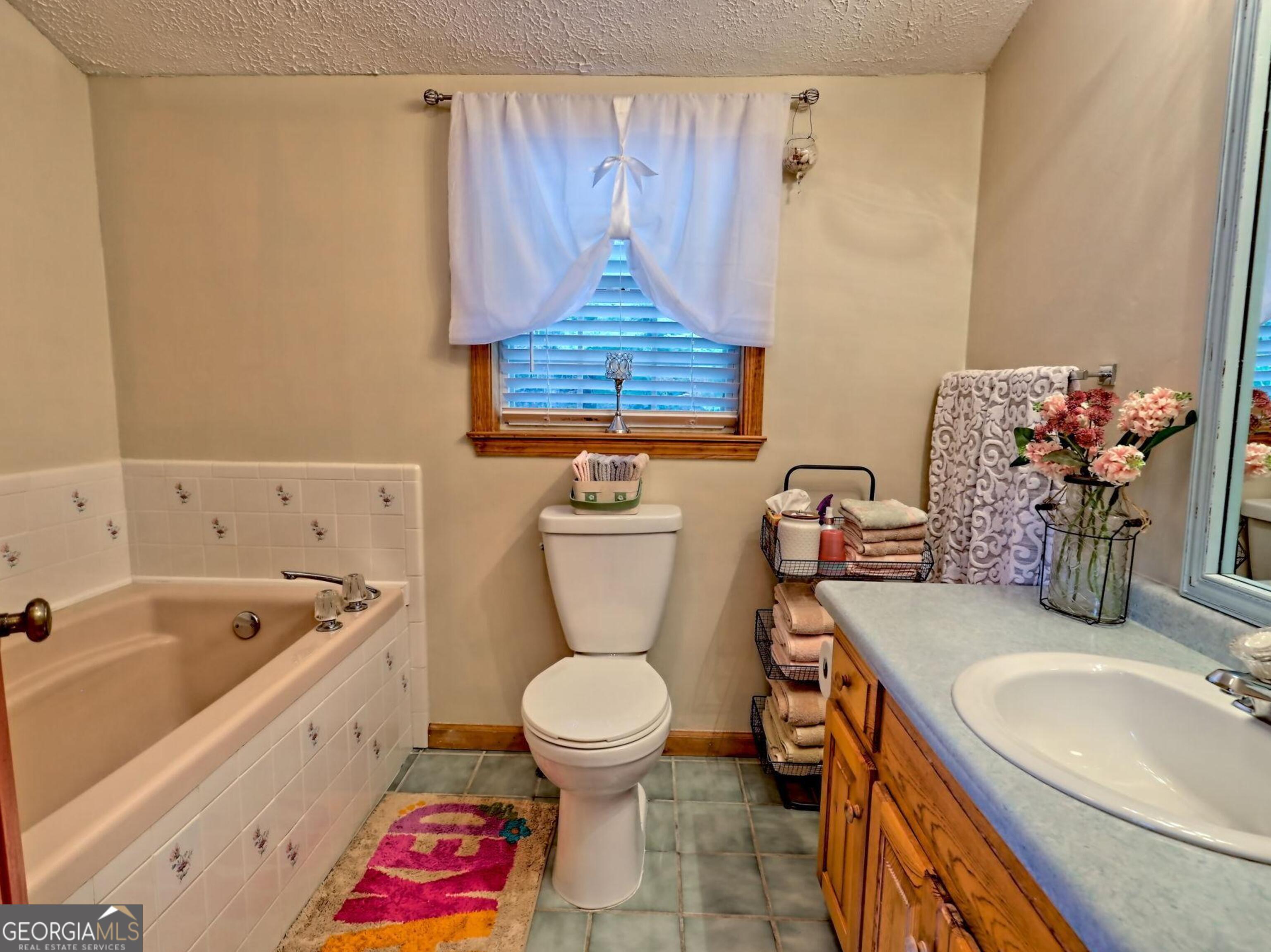 249 Spruce Creek Road Lakemont, GA 30552 - Photo 39 of 55 a bathroom with a sink a toilet and a shower curtain