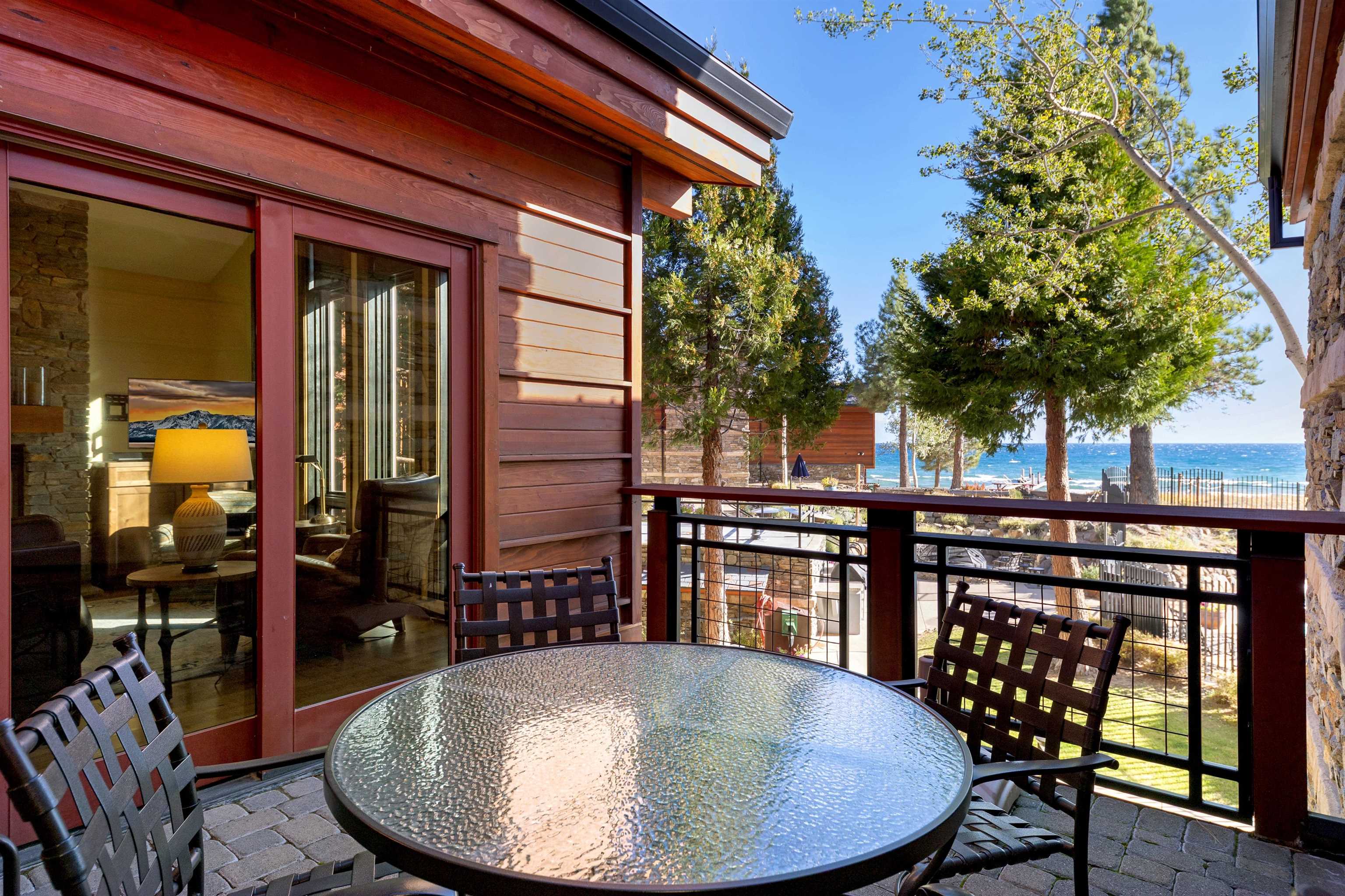 6750 North Lake Boulevard, Unit 10B Tahoe Vista, CA 96148 - Photo 19 of 23 a view of a balcony dining area