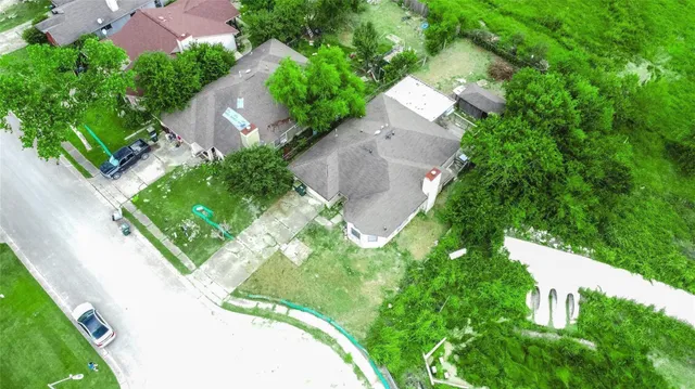 an aerial view of a house