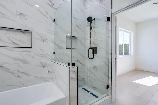a bathroom with a shower
