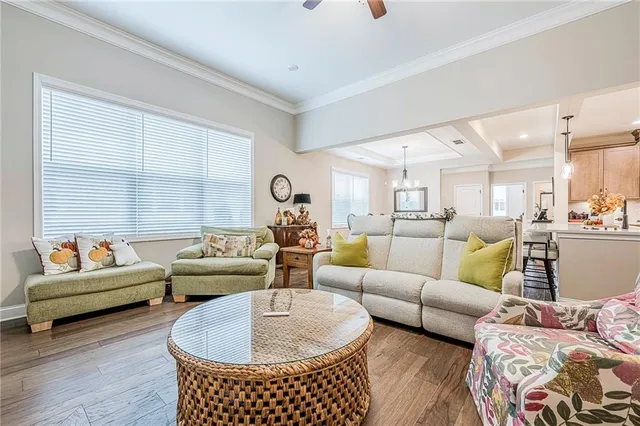 a living room with furniture