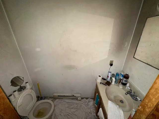 a bathroom with a sink and a toilet