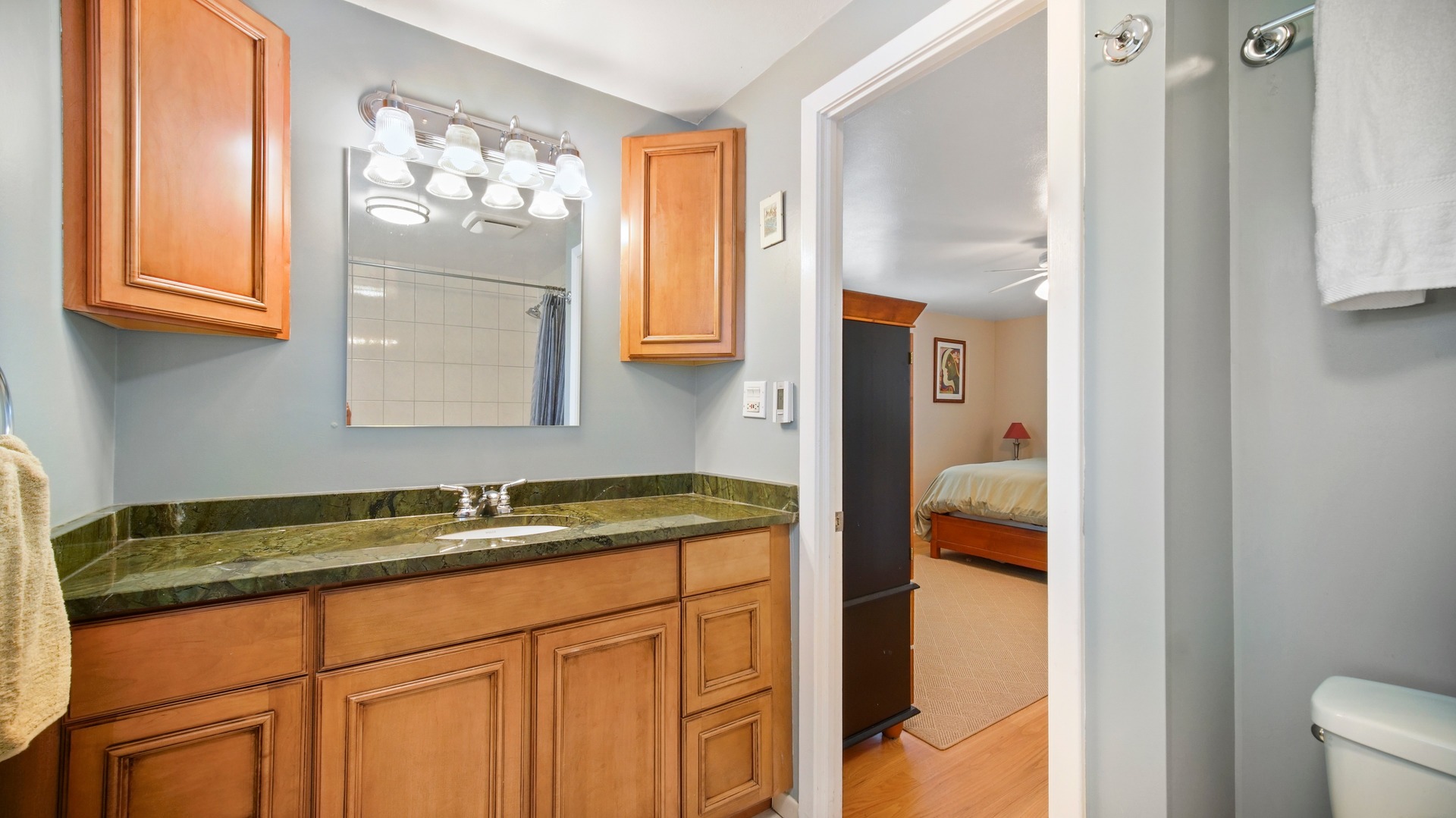 30 Timber Hill Road Buffalo Grove, IL 60089 - Photo 14 of 23 a en suite bathroom with a sink a mirror and a shower