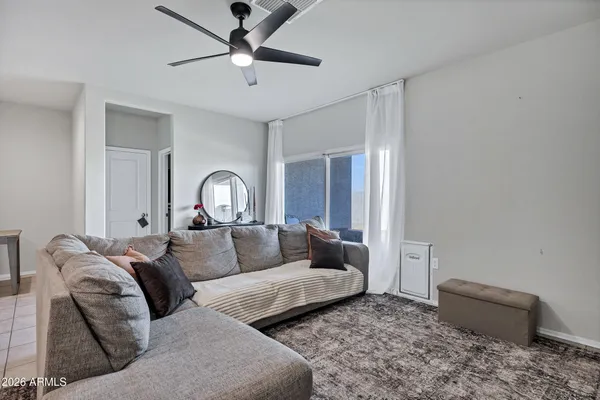 a living room with furniture