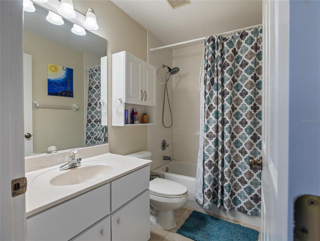 6724 Cherry Road Ocala, FL 34472 - Photo 15 of 29 a bathroom with a sink a toilet and shower curtain