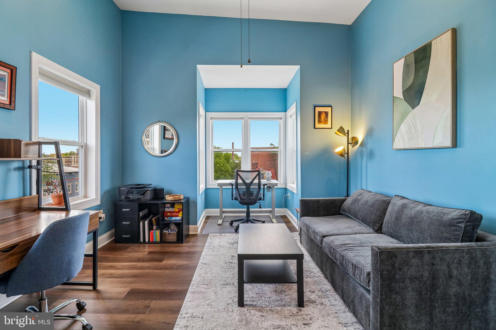 233 S Street Northeast, Unit 5 Washington, DC 20002 - Photo 17 of 41 Bright blue retreat with natural light.