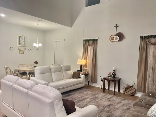 a living room with furniture